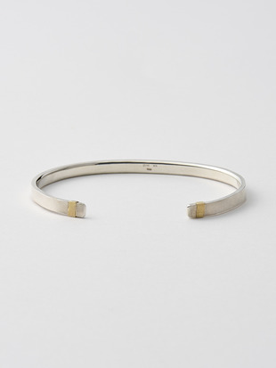 JS Silver Bangle with K18 Gold Accent｜60mm｜GIGI for JOHN SMEDLEY